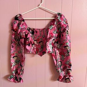 Dolls Kill x Betty Boop Sweet Catch A Kitten Corset Top